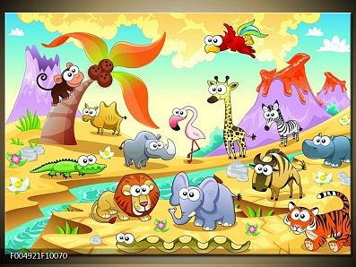 Obraz pro děti slon,lev a žirafa