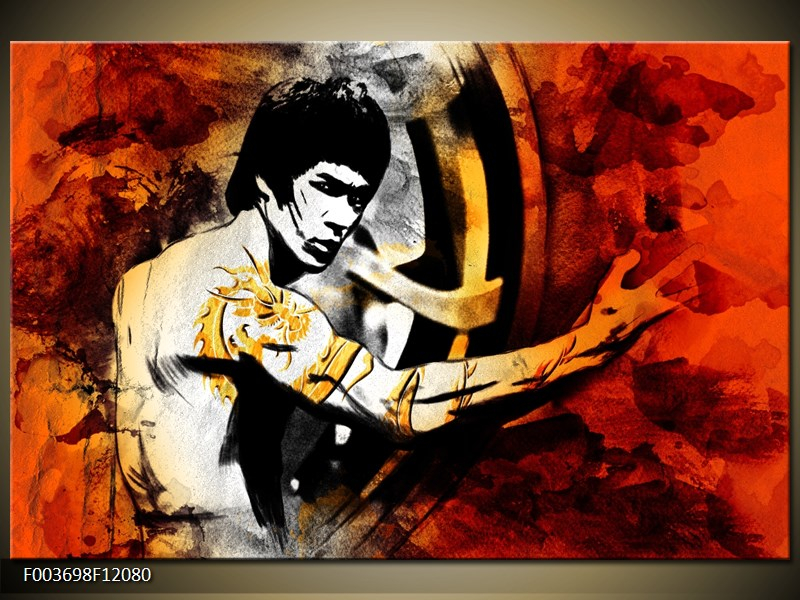 Obraz Čínský bojovník - oranžová
