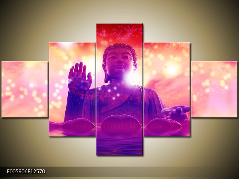 Obraz Buddha - růžová a fialová