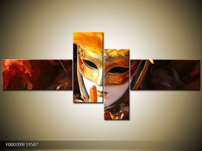 Obraz Plesová maska - oranžová