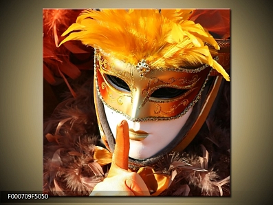Obraz Plesová maska - oranžová