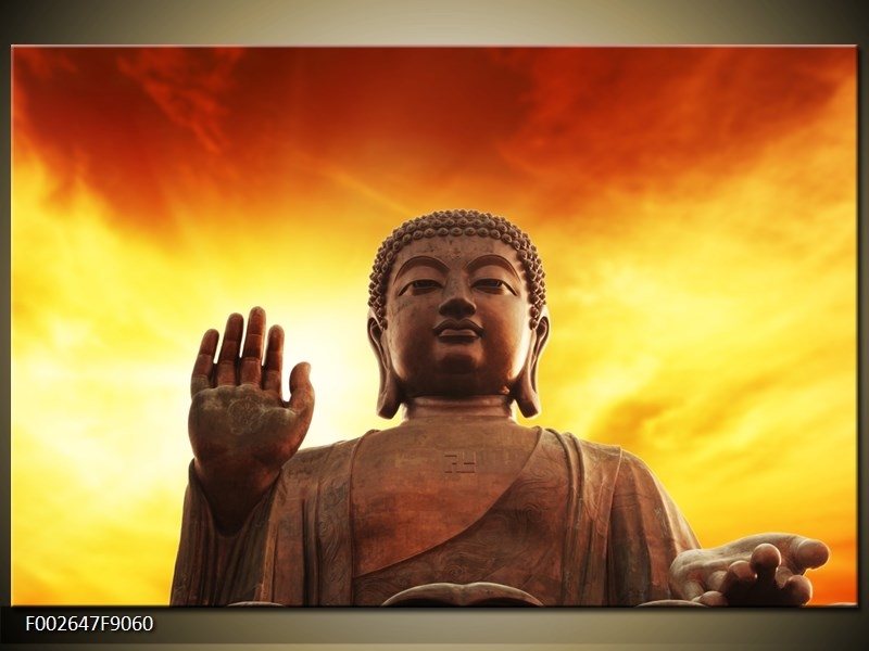 Obraz Buddha - oranžové pozadí