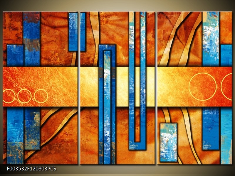 Obraz obraz abstrakce oranžová modrá