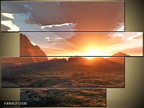 Obraz západ slunce za skály